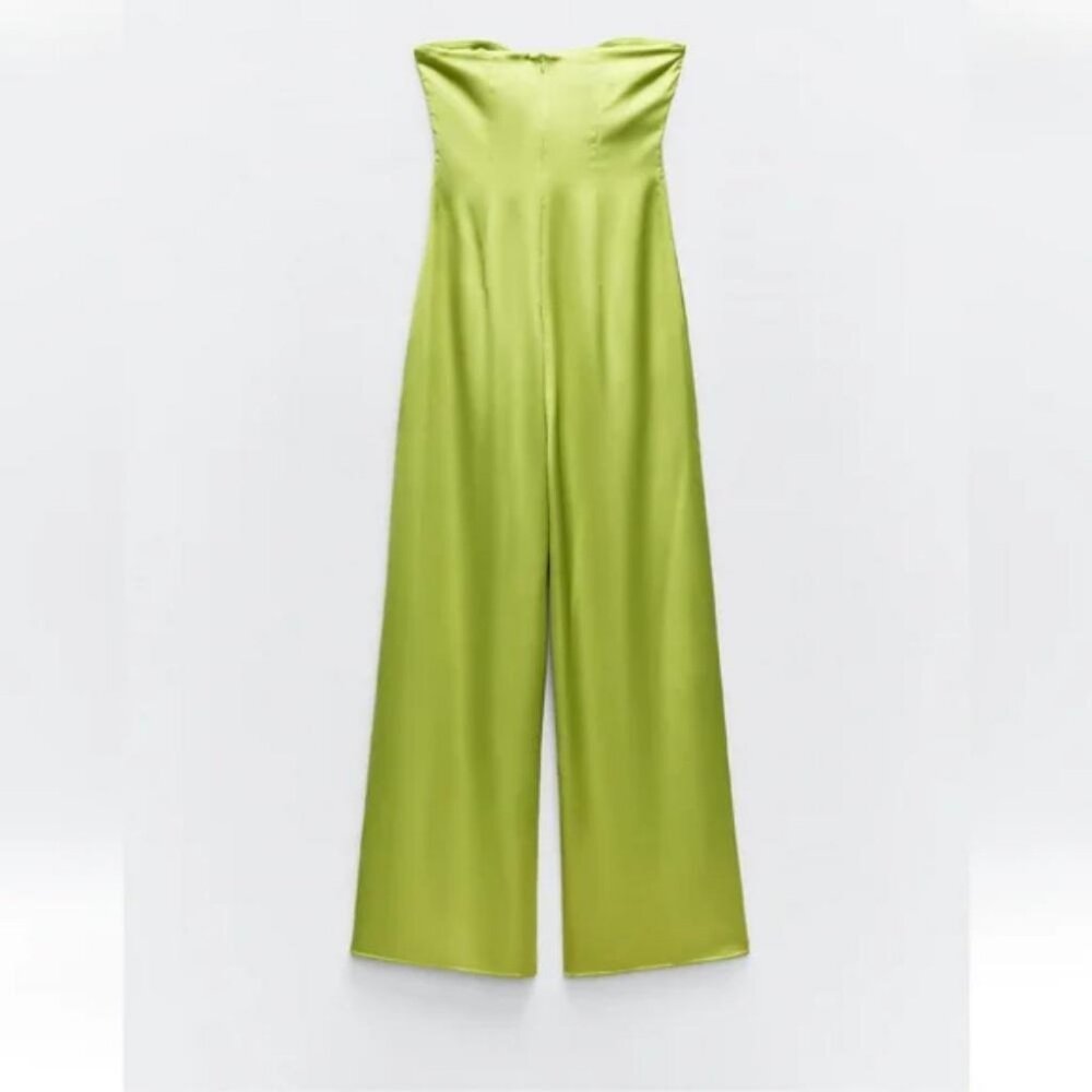 ZARA CUT OUT BOW SATIN EFFECT JUMPSUIT - Picture 4 of 6